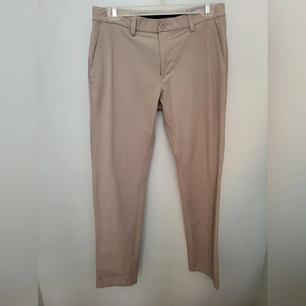 Vineyard Vines Men Performance Pants 30 X 32 Flat Straight‎ Leg Stretch Beige
